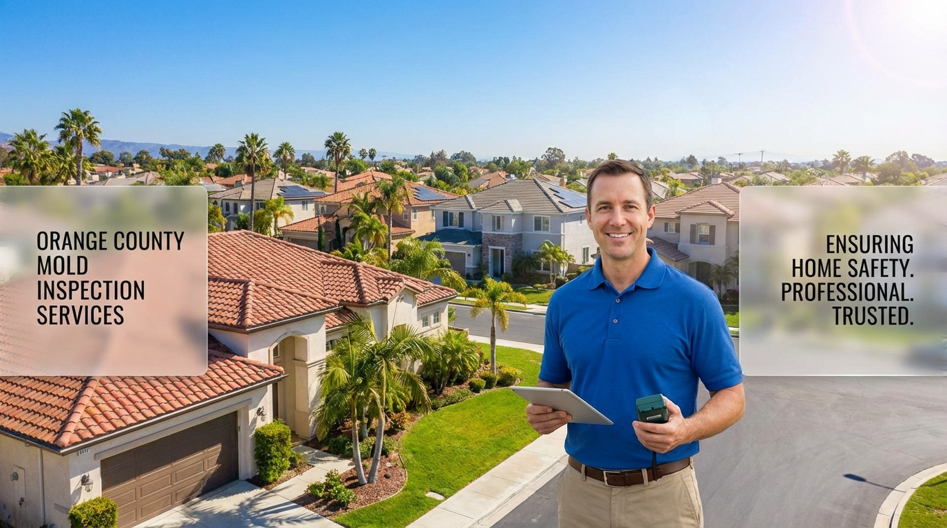 Professional mold inspector in Orange County with inspection equipment